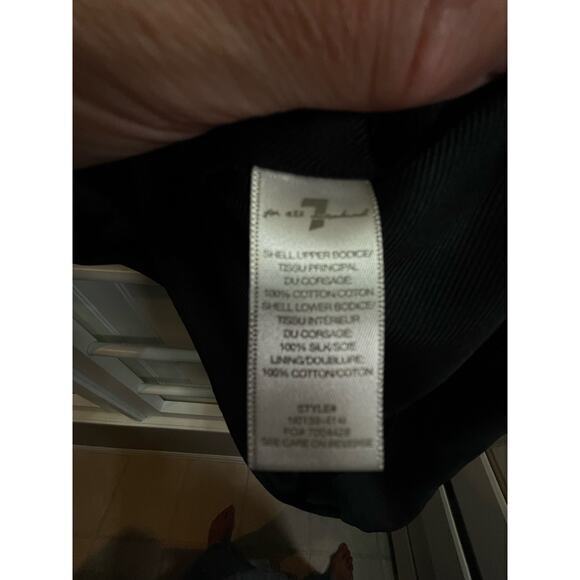 7 For All Mankind Black Causal Blouse Sleevless Top 100% Silk w/ Eyelet Pattern - Picture 8 of 8